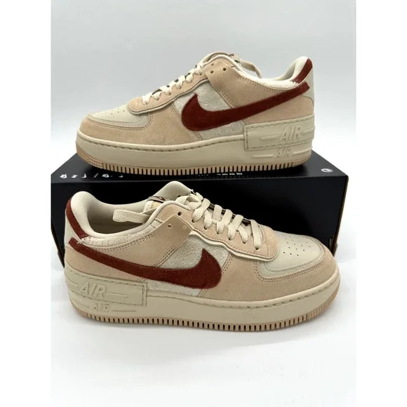 Nike Shoes Nike Air Force Shadow Womens Size Mens 85 Tan Red